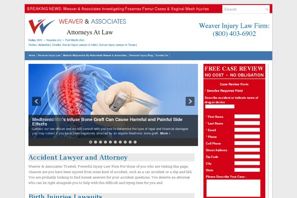 injurylawsuit.org site used Financedaily