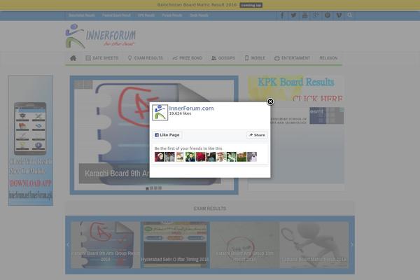 Site using Facebook Page Promoter Lightbox plugin