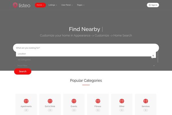 Site using Listeo-core plugin