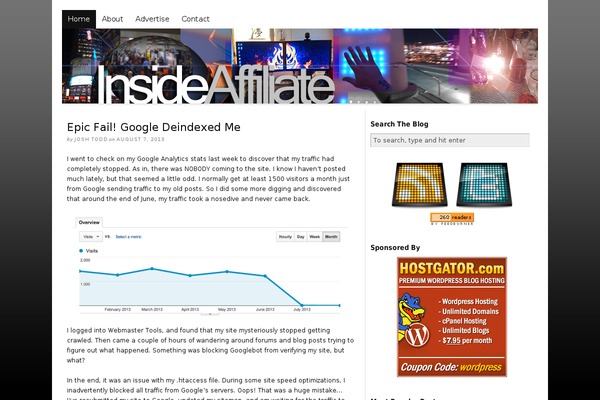 insideaffiliate.net site used Thesis 1.7