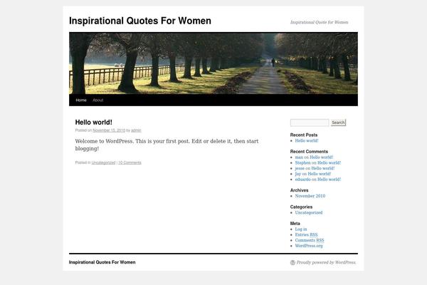 Twenty Ten theme site design template sample