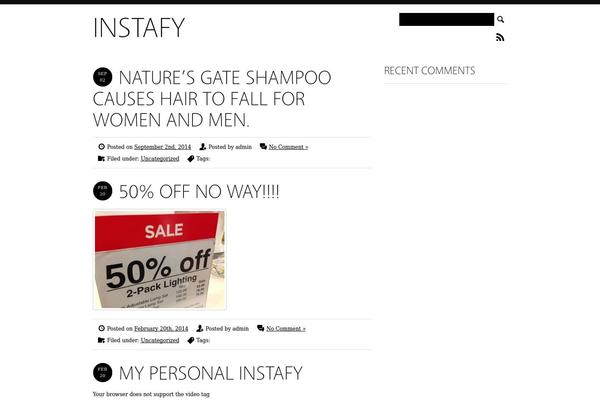 instafy.com site used Simplenotes