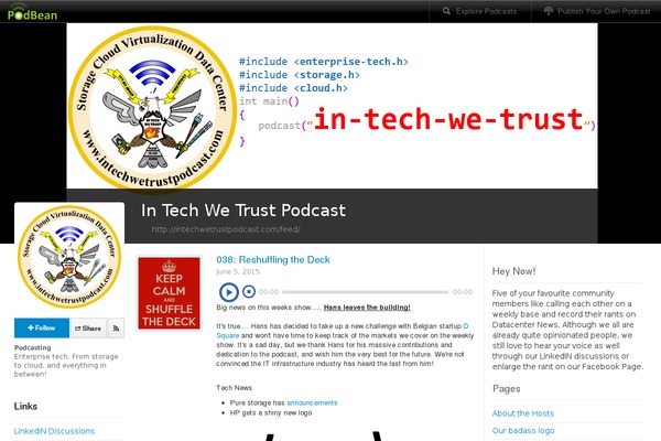 intechwetrustpodcast.com site used Frontrow
