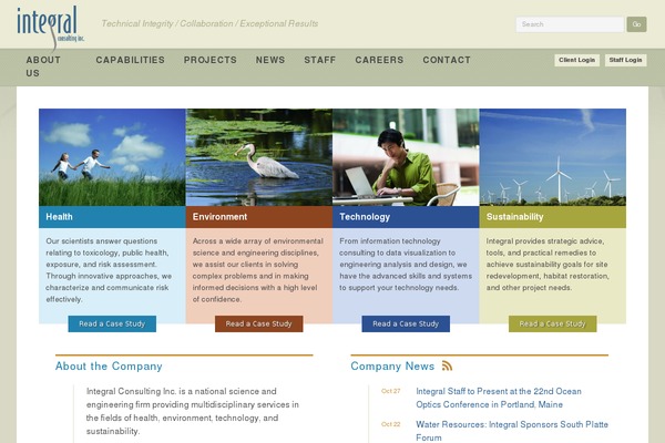 Integral theme site design template sample