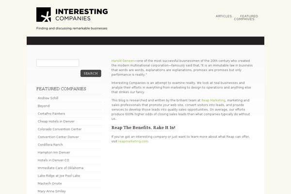interestingcompanies.com site used Dandelion_v2.6.5