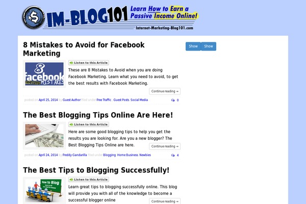 internet-marketing-blog101.com site used Streamvid