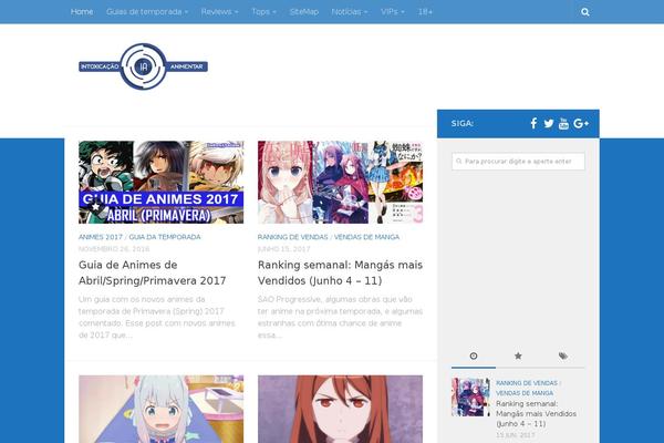 intoxianime.com site used Hueman-pro