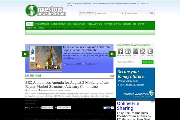 Investors-newswire theme site design template sample