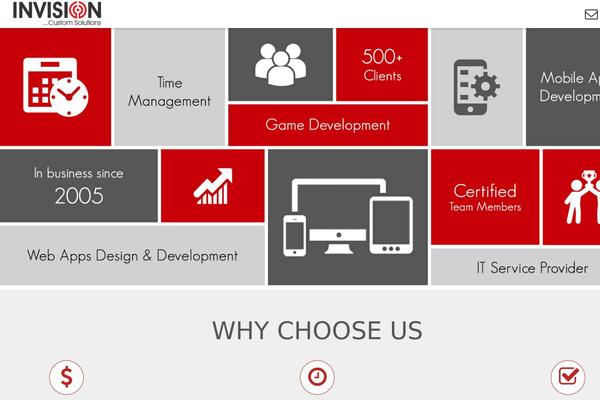 Invision theme site design template sample