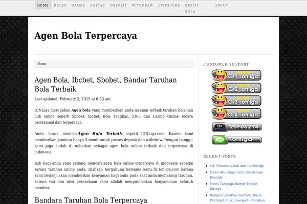 Site using Ditty News Ticker plugin