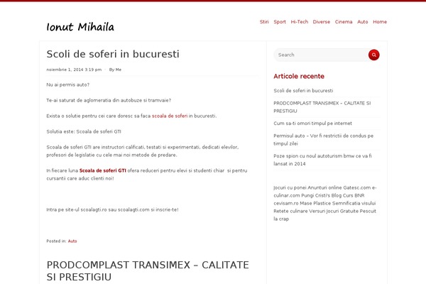 Radius theme site design template sample