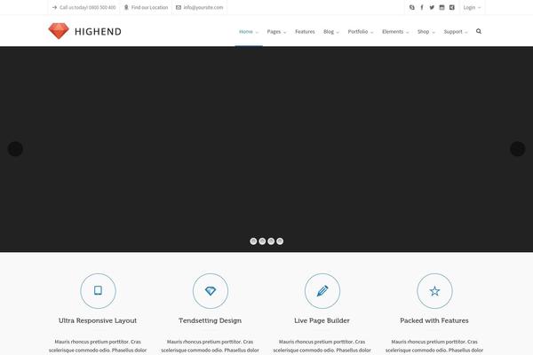 Highend theme site design template sample