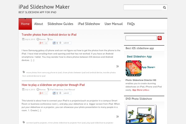 ipad-slideshow.com site used Clean and Clear