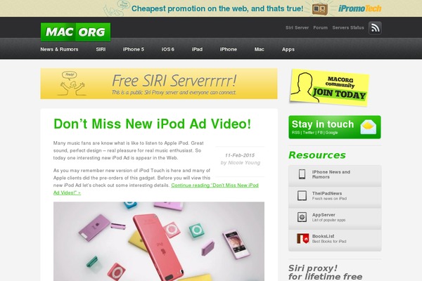 ipadappserver.com site used Macorg