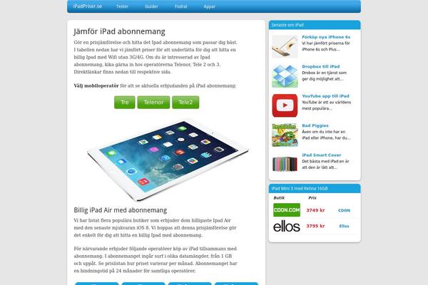 Ipad theme site design template sample