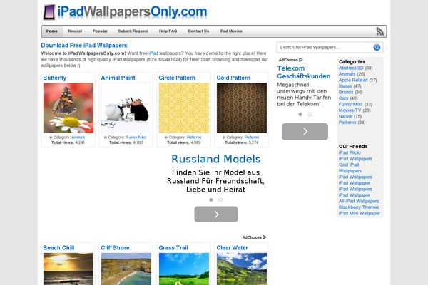 ipadwallpapersonly.com site used Cssgallery