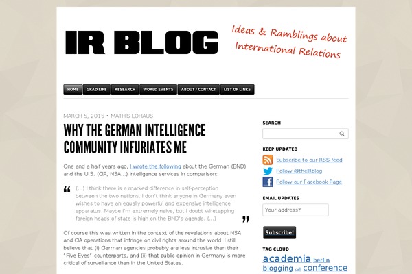 Site using Simple Blog Authors Widget plugin