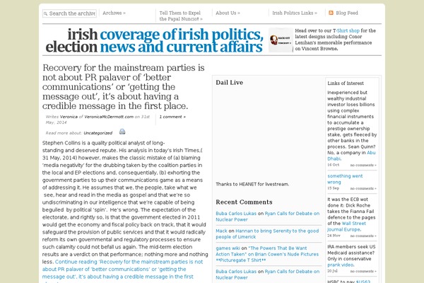 irishelection.com site used Ie