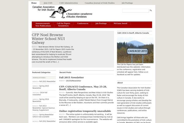 irishstudies.ca site used Blogification