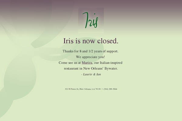 Iris theme site design template sample