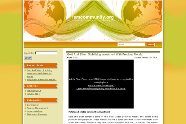 ismcommunity.org site used Corporate Globe