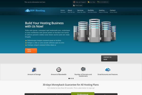 myHosting theme site design template sample