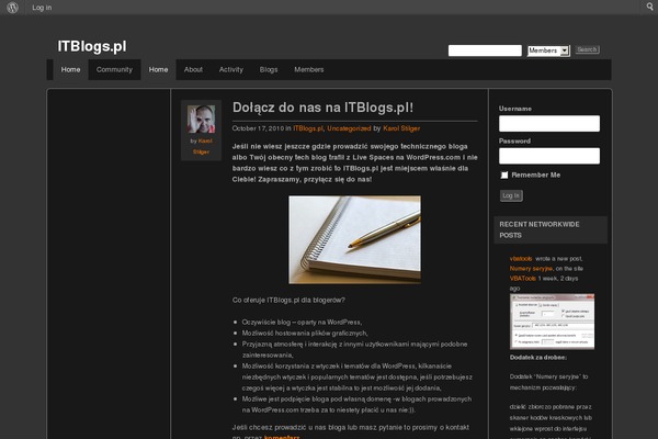 itblogs.pl site used Simple-wp-community-theme