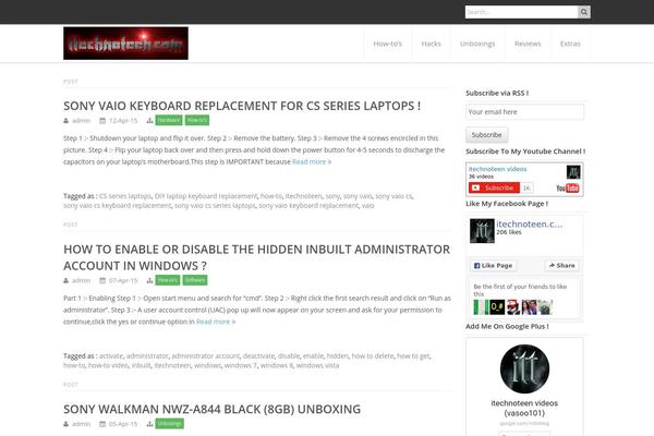 itechnoteen.com site used Sark Press