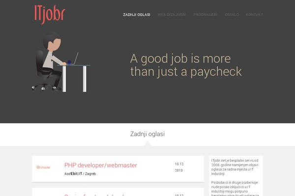 Jobs theme site design template sample