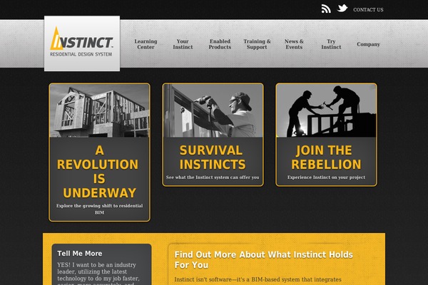 Instinct theme site design template sample