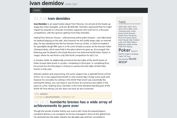 Default theme site design template sample