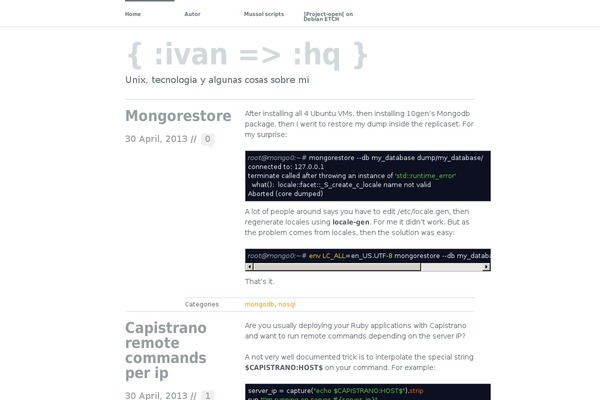 Site using CodeColorer plugin