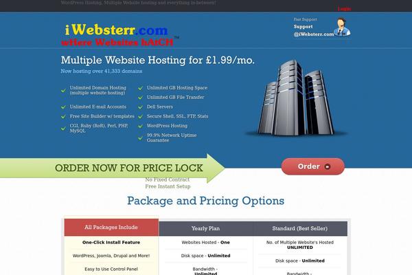Webhosting theme site design template sample