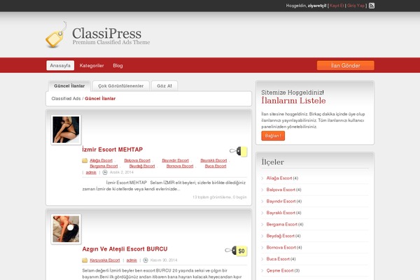 ClassiPress theme site design template sample