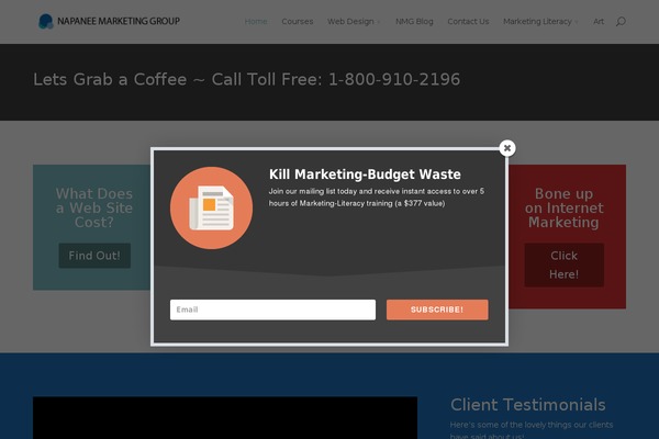 Site using iContact, InfusionSoft form Popup plugin