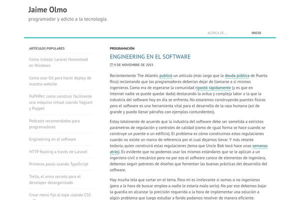 jaimeolmo.com site used Jaime