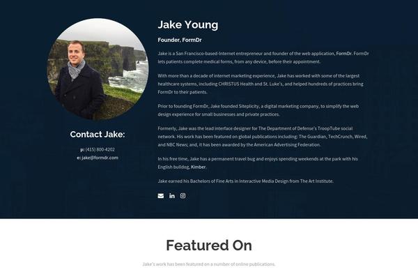 Infinite theme site design template sample