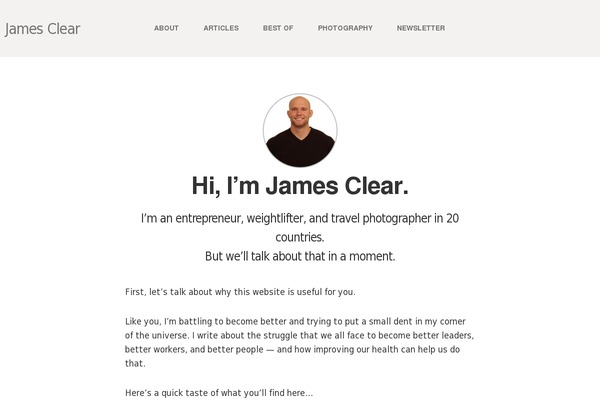 jamesclear.com site used Jamesclear