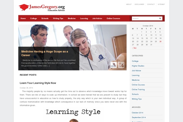 jamesgregory.org site used Atua