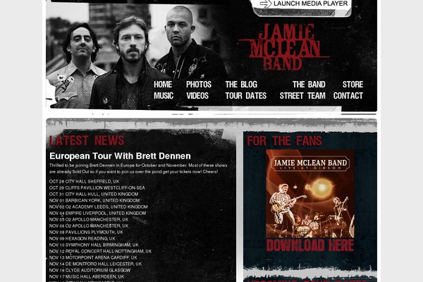 jamiemcleanband.com site used Jmac