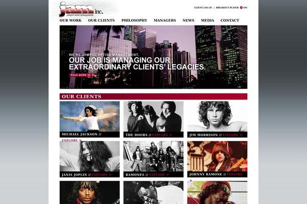 Jam theme site design template sample