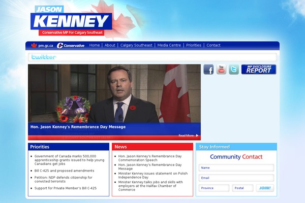 jasonkenney.ca site used Kenney