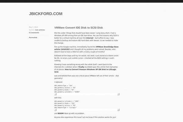 jbickford.com site used Theophilus-wordpress-theme-master