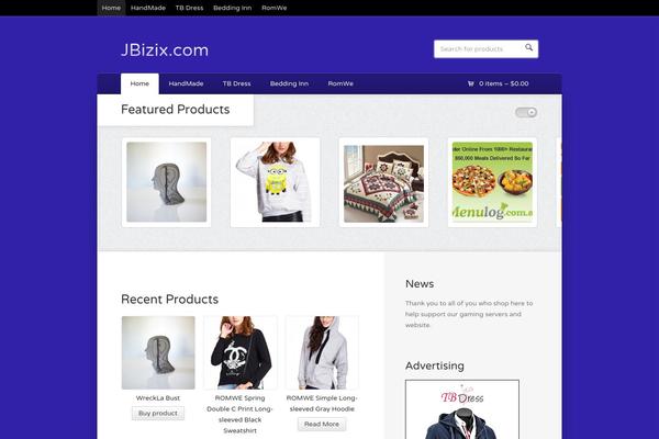 Wootique theme site design template sample
