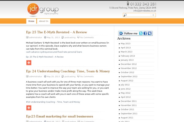 Vesper theme site design template sample
