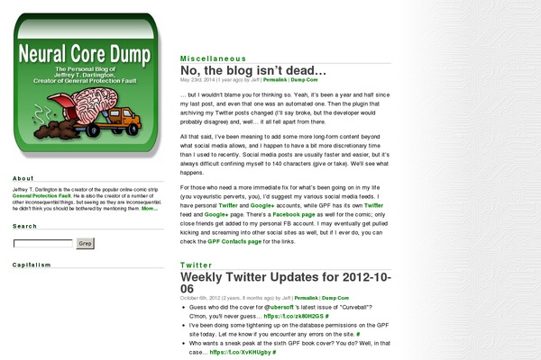 jeffdarlington.com site used Upstart Blogger Minim