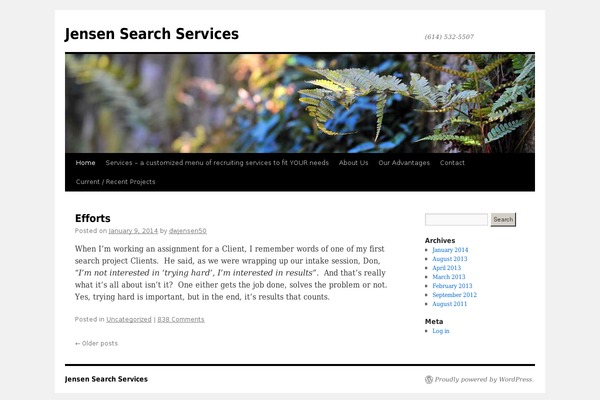 Twenty Ten theme site design template sample