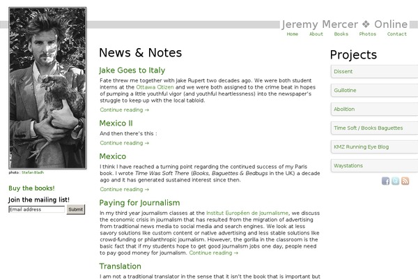 jeremymercer.net site used Jeremy