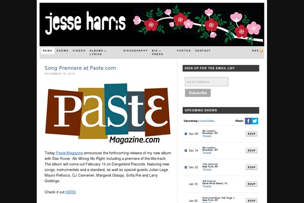 Site using GigPress plugin
