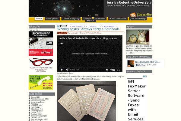 jessicarulestheuniverse.com site used Prosumer 10
